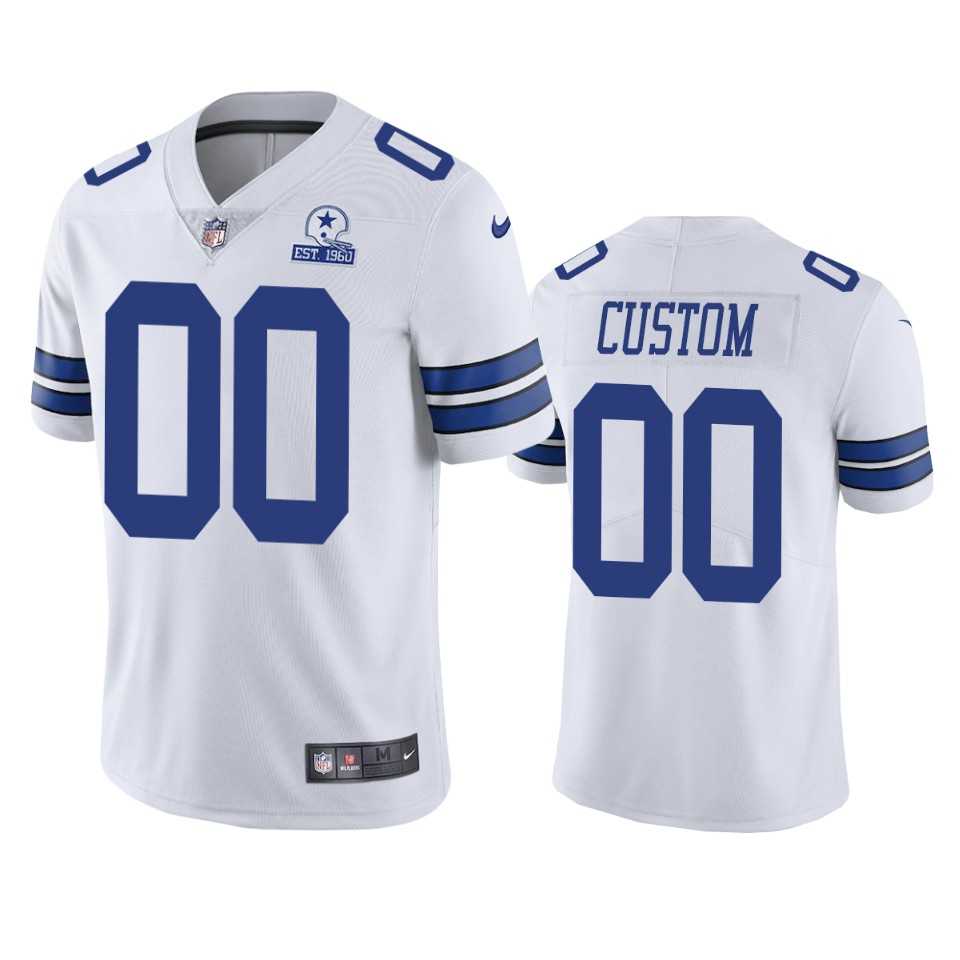 Men's Dallas Cowboys Customized White 60th Anniversary Vapor Limited Nike Jersey,We sell and wholesale Men's Dallas Cowboys Customized White 60th Anniversary Vapor Limited Nike Jersey on line form chian!